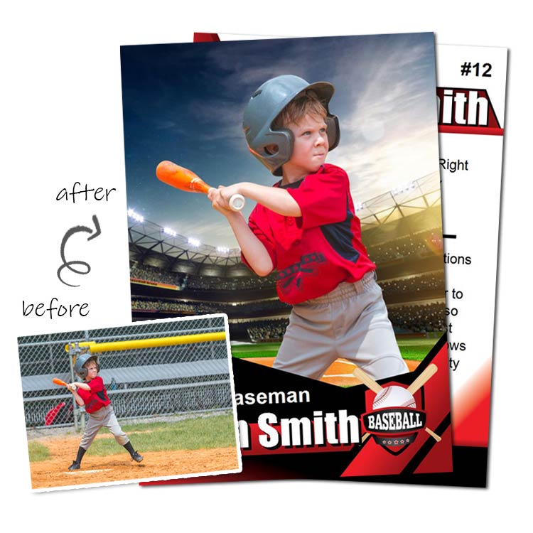 printable digital version Personalized Custom Sports Trading Cards