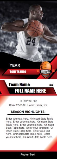 Basketball Card Templates - Free, blank, printable, customize